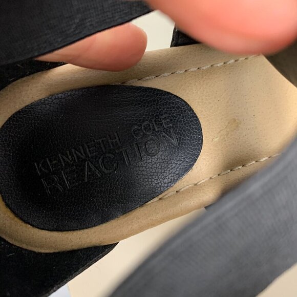 Kenneth Cole Strappy Black Elastic Espadrille Wedge Sandals - Picture 6 of 10